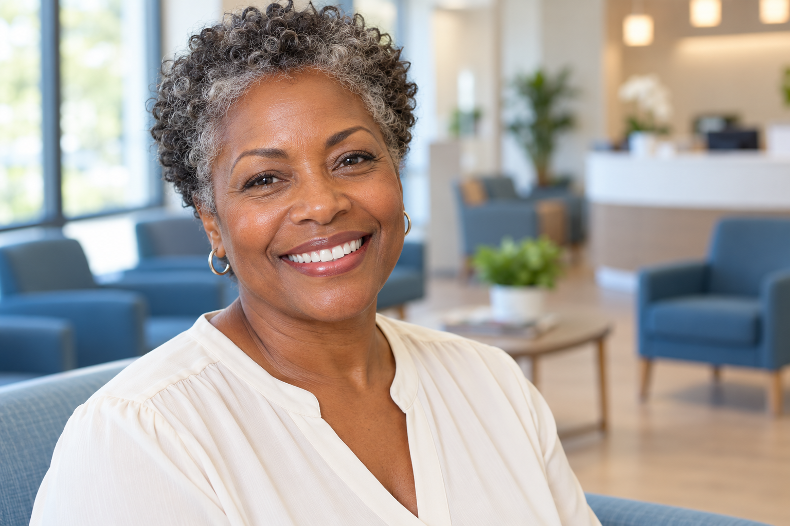 Smiling woman with a healthy, confident smile